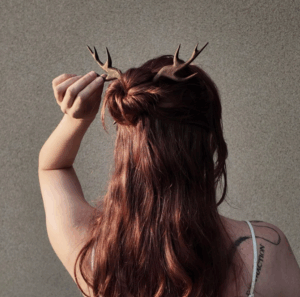 deer antlers hair pin