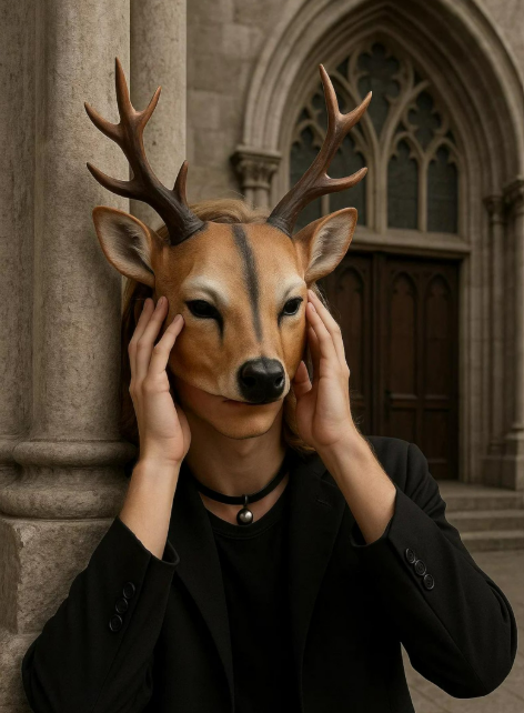 deer antlers face mask