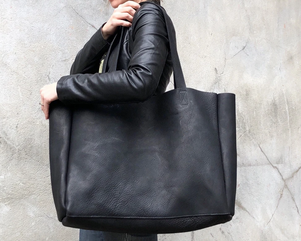 oversized leather tote