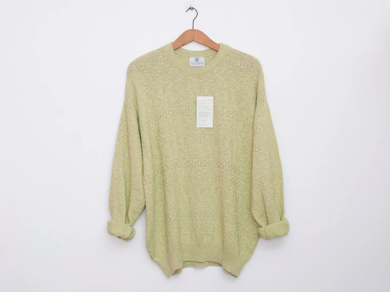 vintage sage green sweater