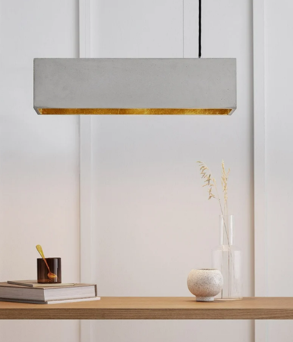 concrete rectangular hanging light