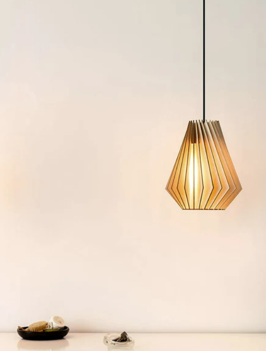 laser cut wood hanging lamp