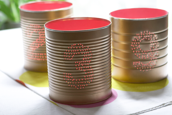 tin can candle holders