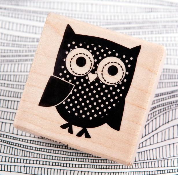 owl wood stamp