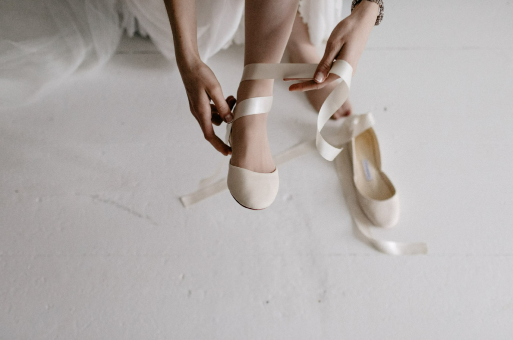 white ballerina flats