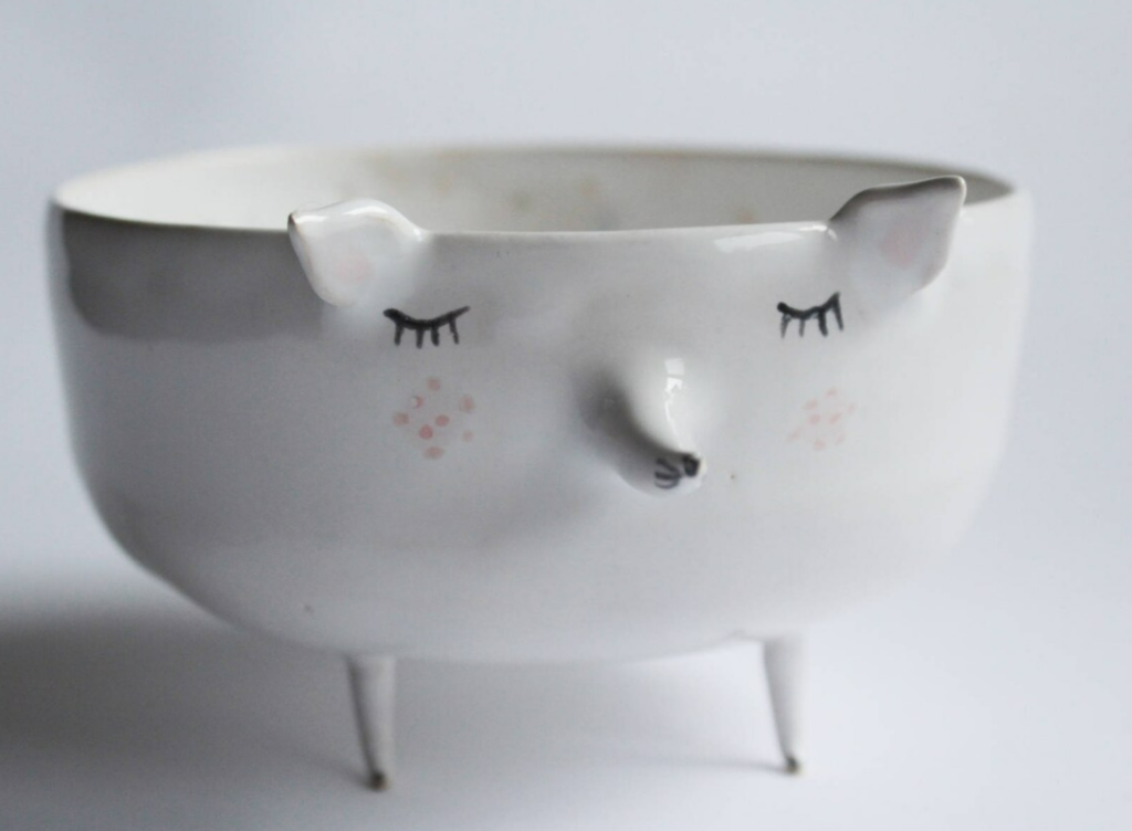 ceramic fox bowl