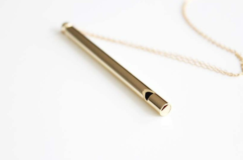 gold whistle necklace