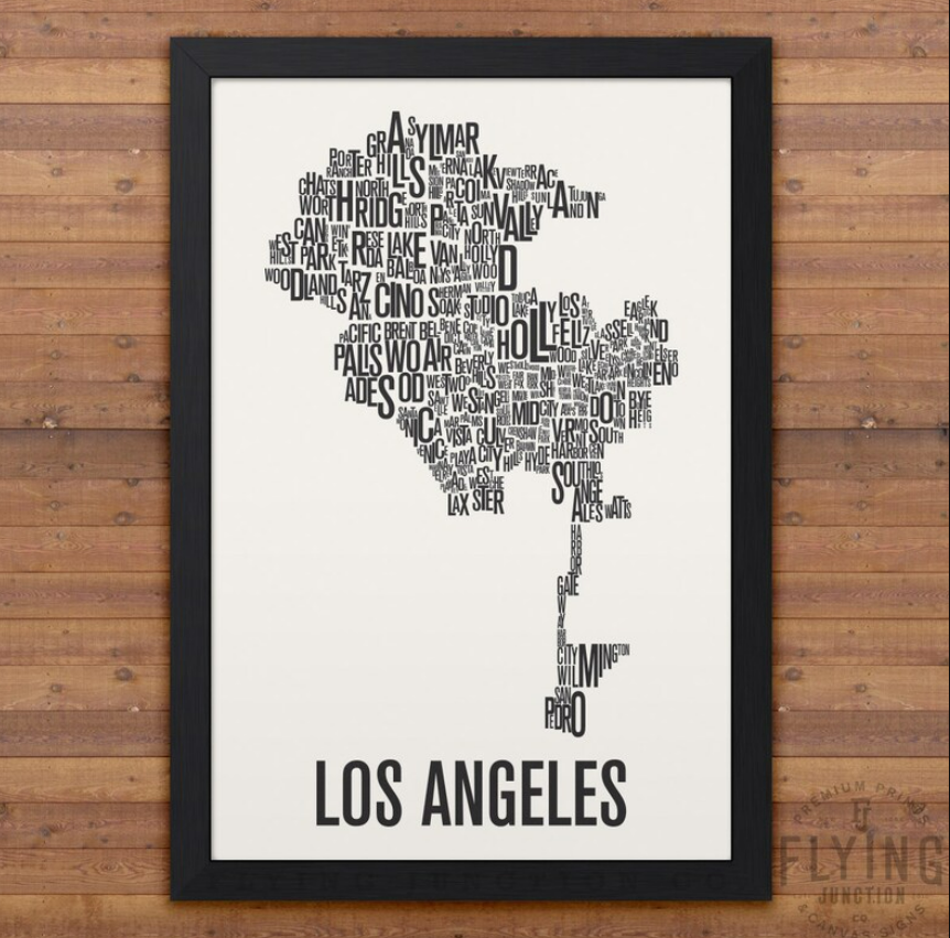 Los Angeles typography print