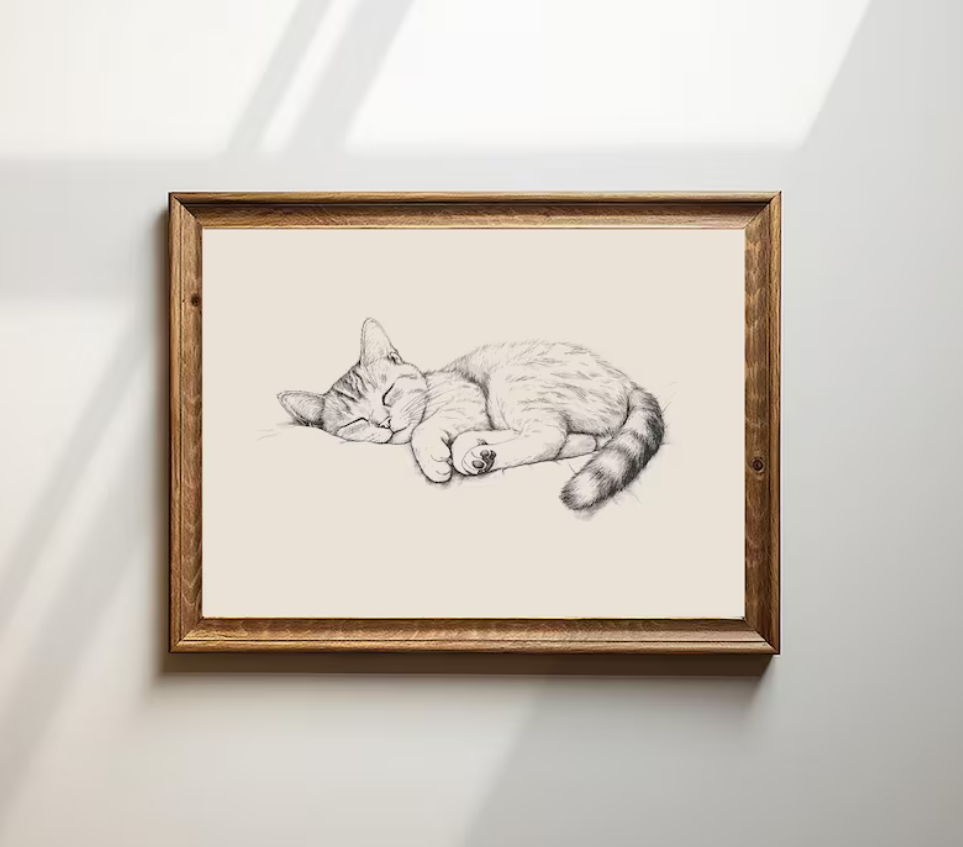 Cat printable illustration