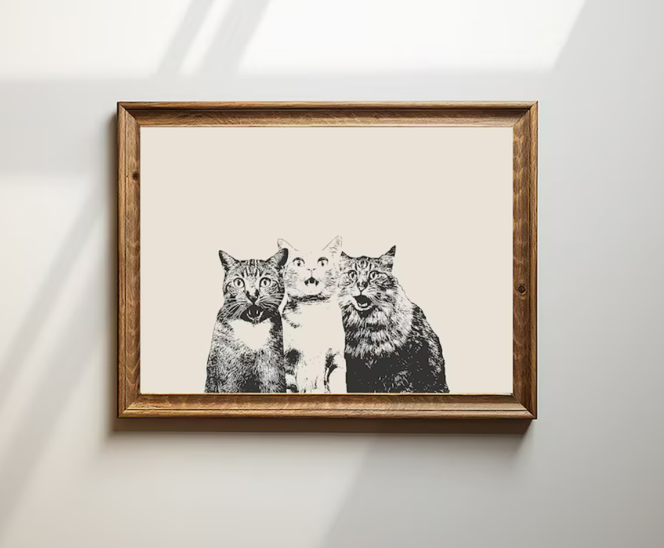 three cats illustration