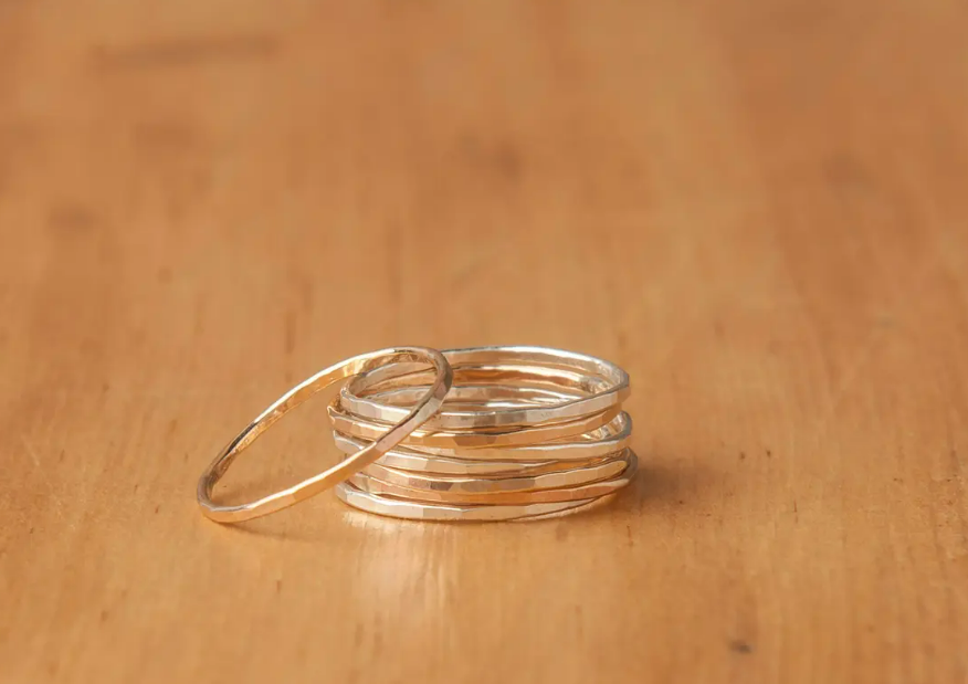 Hammered Stacking rings