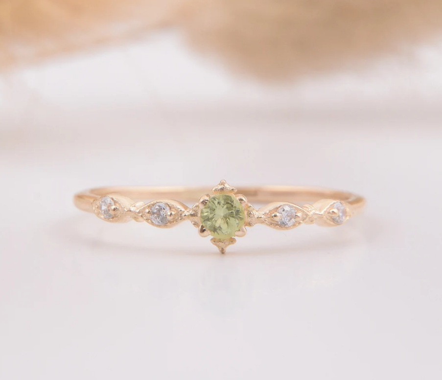 peridot engagement ring