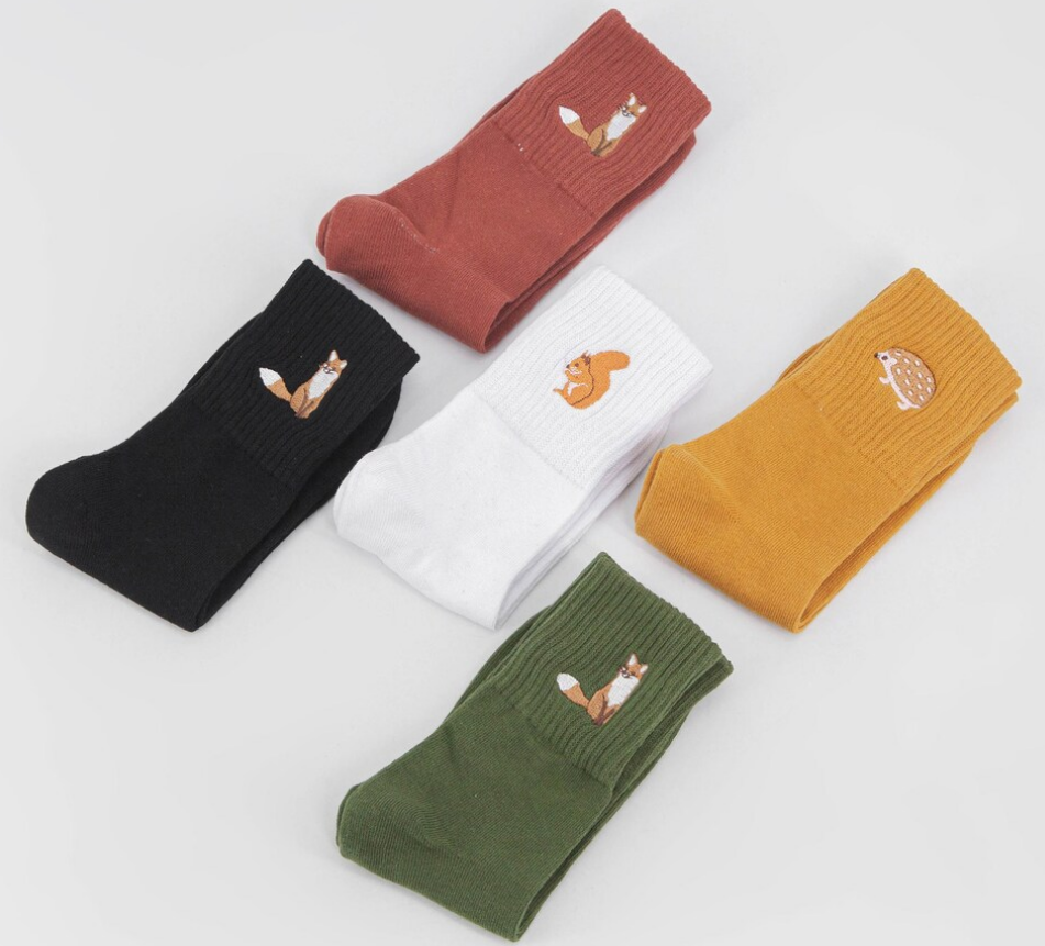 woodland animals socks