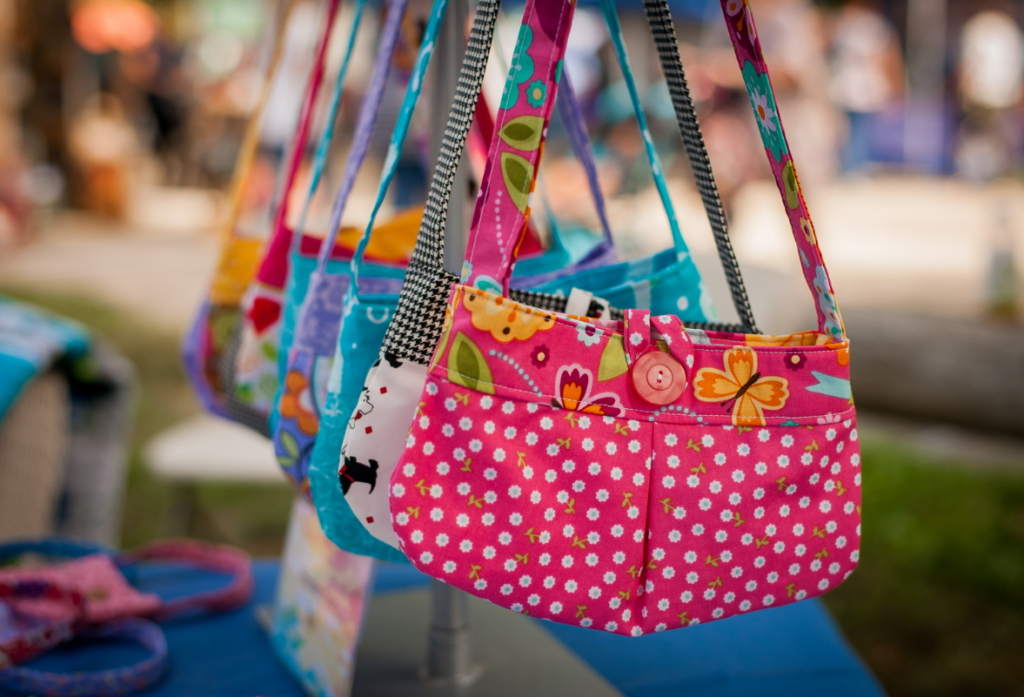 handmade bags at a local market