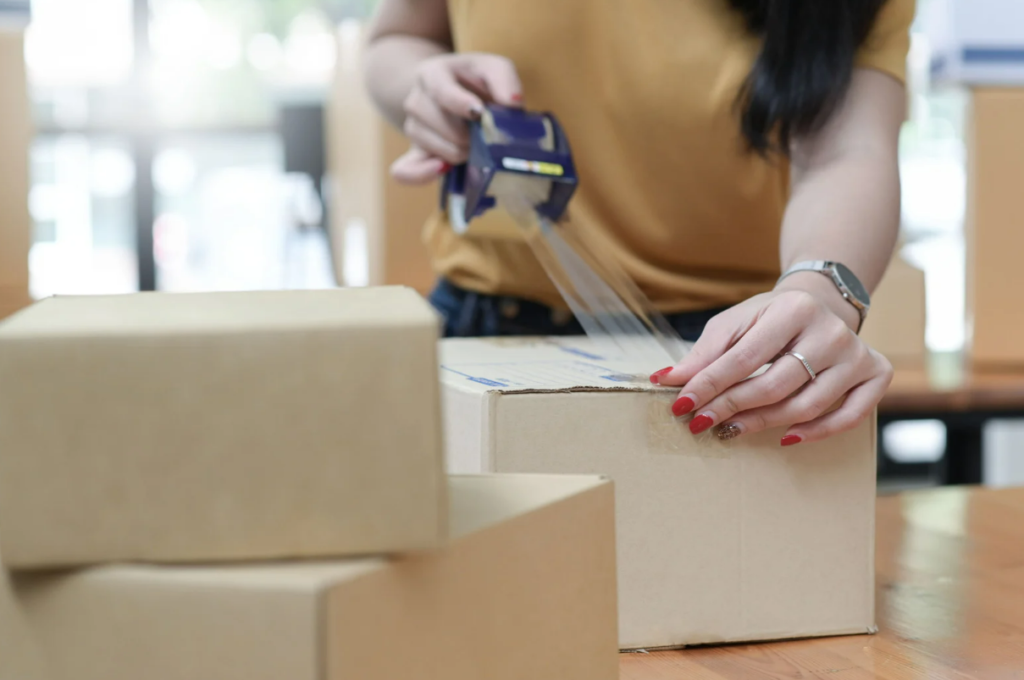 preparing packages for shipping