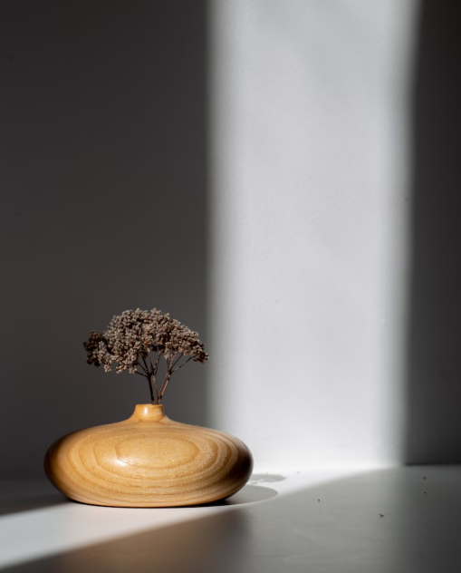 elegant small wood vase