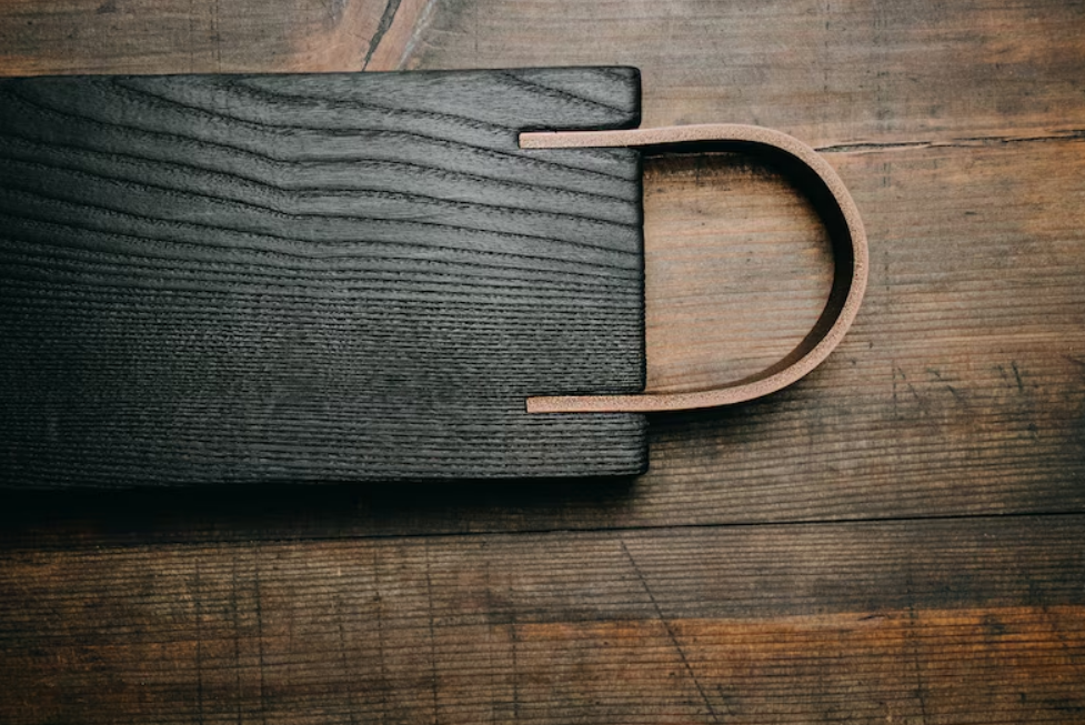 Burnt black wood cutting board