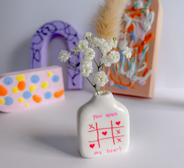 tiny you've won my heart vase